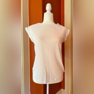 Gap white t-shirt with lacy sleeve stripe. Size M.